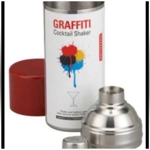 Kikkerland Graffiti Cocktail Shaker, Preowned, Hard to Find Collectible, NIB - Picture 3 of 15
